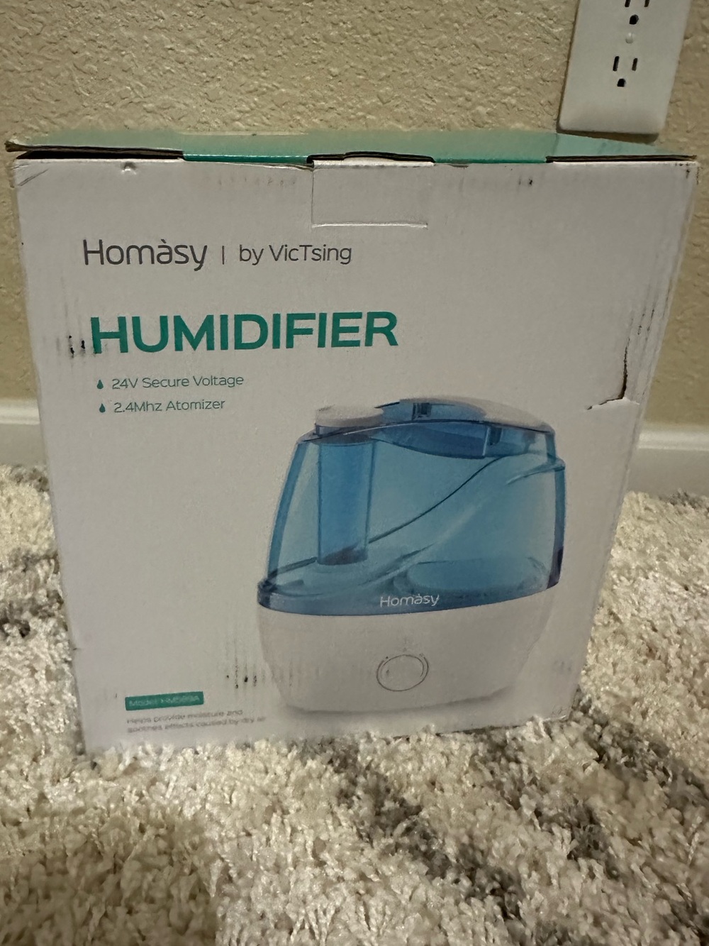 Humidifier Homasy Ultrasonic New In Box **Box Is Damaged Item Is Not Damaged